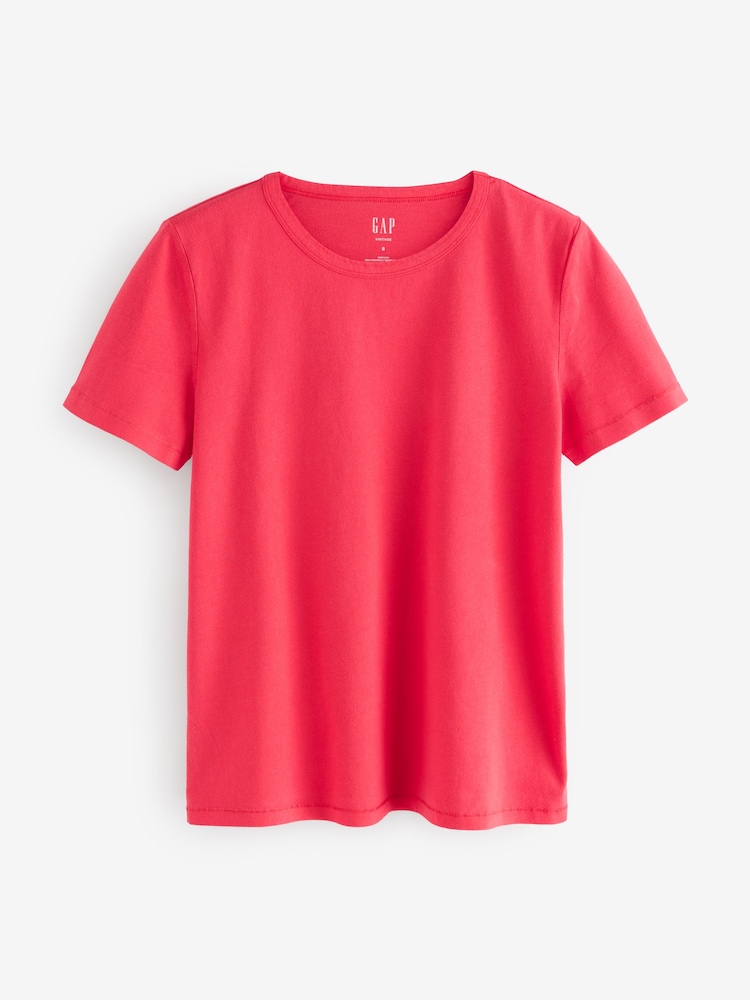 Gap Red Crew Neck Vintage 100% Organic Cotton Short Sleeve T-Shirt - Image 1 of 4