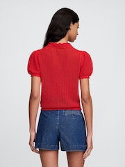 Gap Red DÔEN Linen-Blend Short Sleeve Cardigan - Image 2 of 6