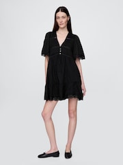 Negro - Minivestido con ojales y mangas acampanadas de Gap - Imagen 1 de 5
