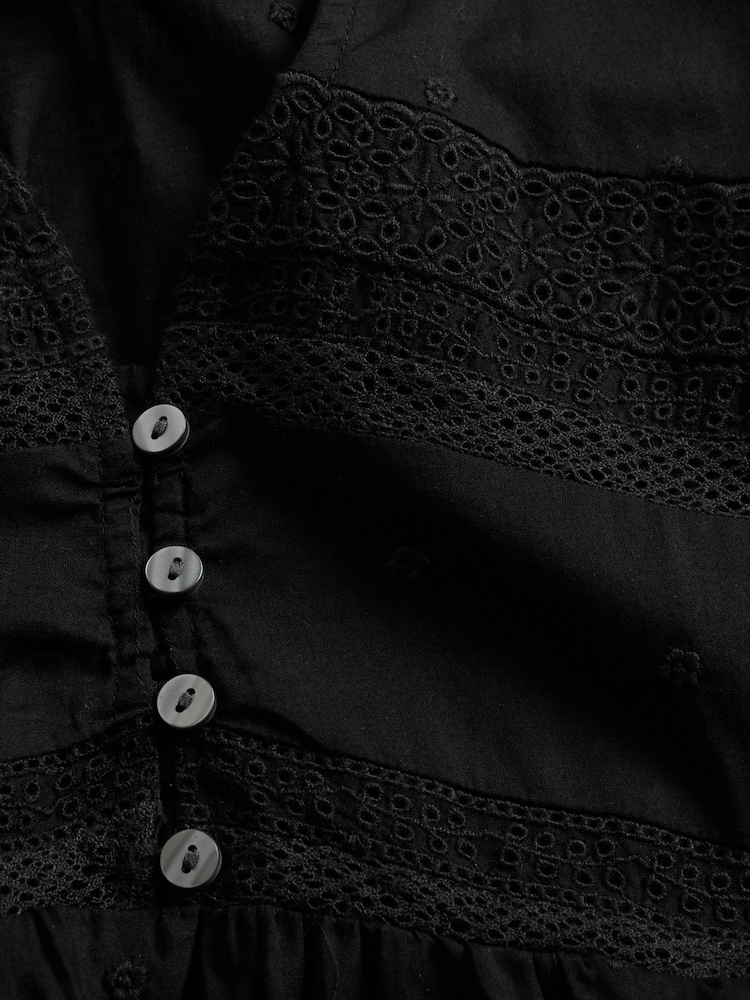 Negro - Minivestido con ojales y mangas acampanadas de Gap - Imagen 5 de 5