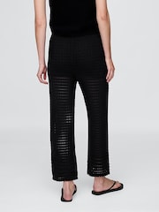Negro - Gap 100% Cotton Crochet Cropped Trousers - Imagen 4 de 7