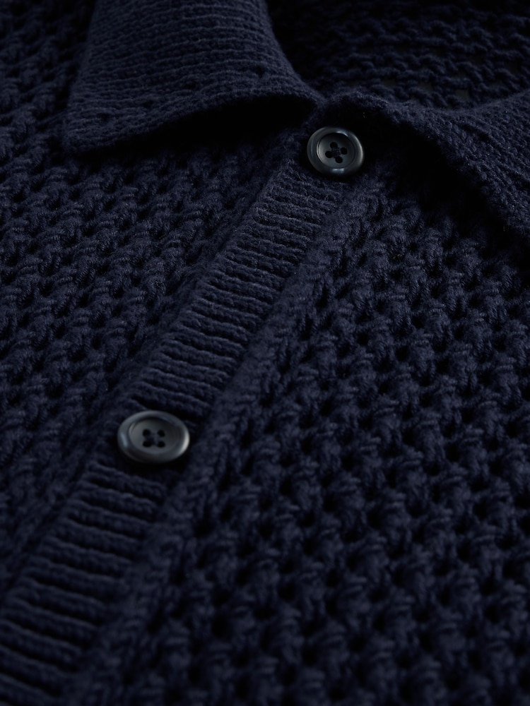 Gap Blue Mesh Striped Knit Shirt - Image 5 of 5