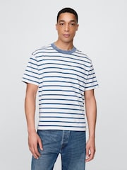 Gap White/Blue Stripe DÔEN Pocket Short Sleeve T-Shirt - Image 2 of 10