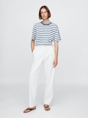 Gap White/Blue Stripe DÔEN Pocket Short Sleeve T-Shirt - Image 6 of 10