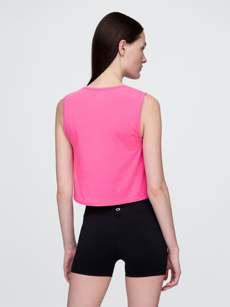 Rosa - Camiseta sin mangas corta y ajustada en tejido transpirable de Gap - Imagen 2 de 3