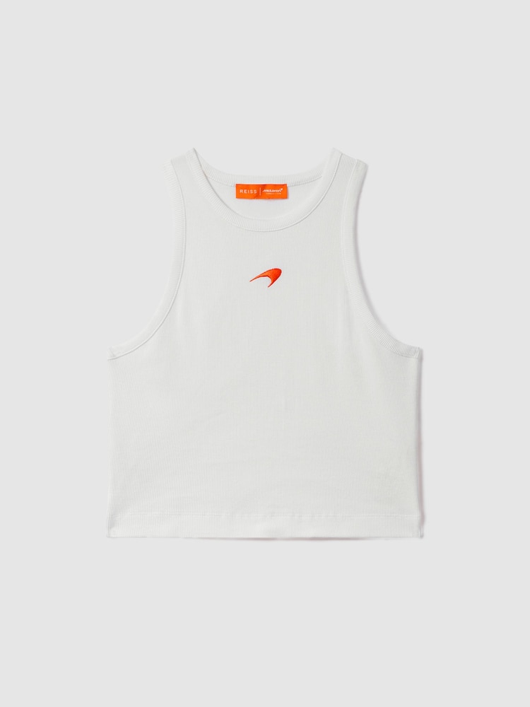 Reiss White Anniston McLaren F1 Team Cotton Logo Vest - Image 2 of 6