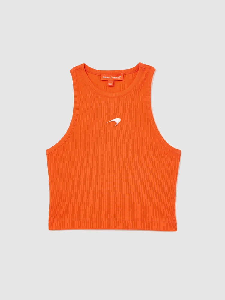 Reiss Papaya Anniston McLaren F1 Team Cotton Logo Vest - Image 2 of 4