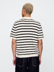 Кремовый - Gap Cotton Knit Striped Polo Shirt - Image 2 of 5