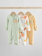 Yellow Baby Footless Character Sleepsuits 3 Pack (0mths-3yrs) - Image 1 of 15