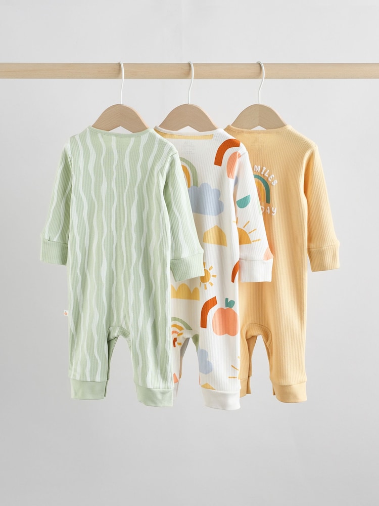Yellow Baby Footless Character Sleepsuits 3 Pack (0mths-3yrs) - Image 2 of 15