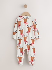 Ecru Baby Christmas Reindeer Sleepsuit (0mths-3yrs) - Image 2 of 8