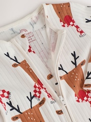 Ecru Baby Christmas Reindeer Sleepsuit (0mths-3yrs) - Image 5 of 8