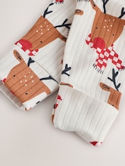 Ecru Baby Christmas Reindeer Sleepsuit (0mths-3yrs) - Image 8 of 8