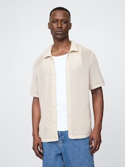 Gap Beige Crochet Knit Shirt - Image 1 of 5