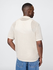 Gap Beige Crochet Knit Shirt - Image 2 of 5