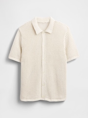 Gap Beige Crochet Knit Shirt - Image 4 of 5