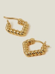 Accessorize 14ct zlata (barva); zlato-Plated Twist V-obliki okrogli uhani - Slika 1 iz 3