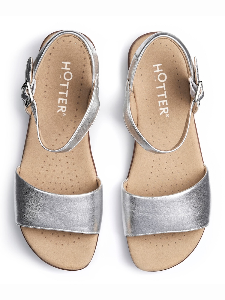 Hotter Silver Regular Fit Tropic Buckle Sandals - Image 4 of 4