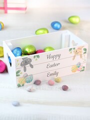 Personalised Easter Bunny Small Wooden Crate by PMC - Image 4 of 4