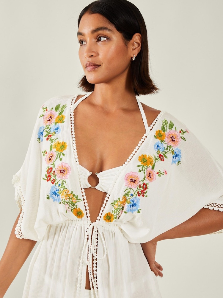 Accessorize Floral Embroidered Kaftan - Imagen 2 de 4