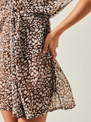 Accessorize Brown Animal Print Chiffon Kaftan - Image 2 of 4
