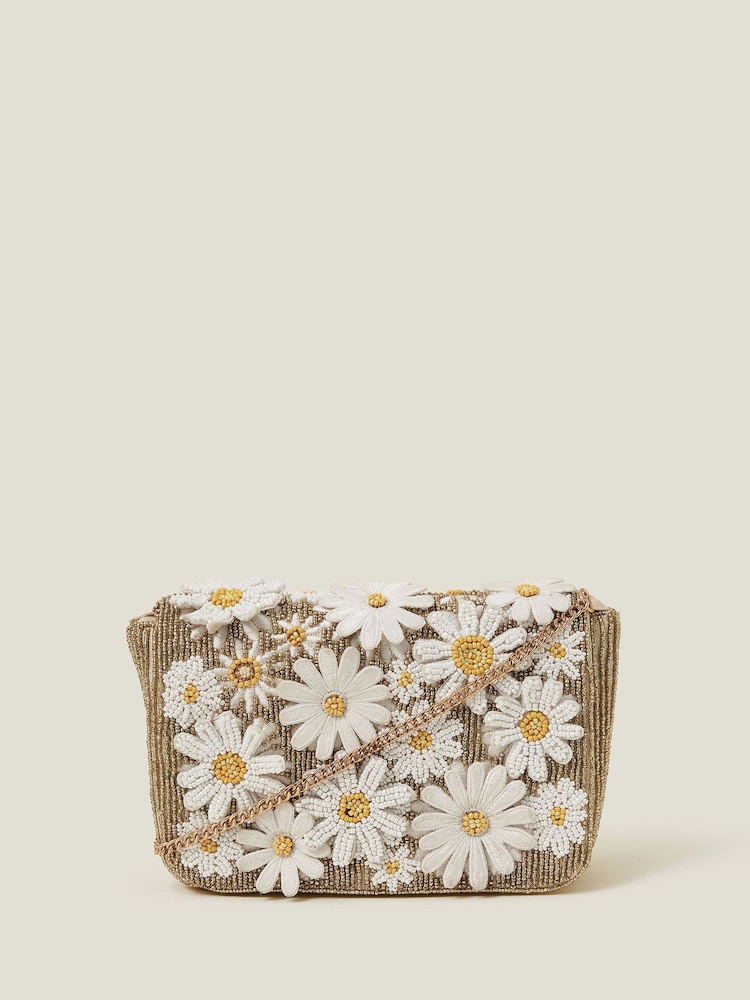 Accessorize Hand Beaded 3D Floral Crossbody Bag - Imagen 1 de 5
