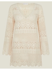 Accessorize Natural Crochet Long Sleeve Cover-Up - Image 4 of 4