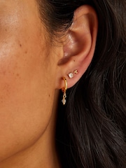 Accessorize Gold 14ct Plated Star Stud and Hoop Earrings 5 Pack - Image 3 of 3