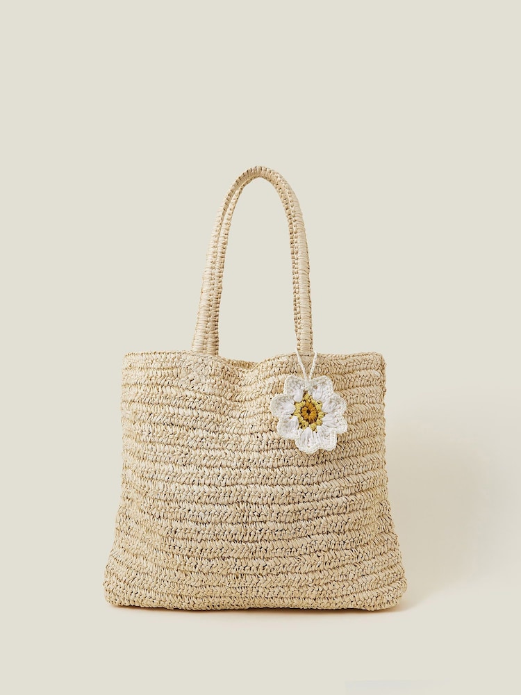 Nakupovalna torba Accessorize Raffia Daisy - Slika 1 iz 4