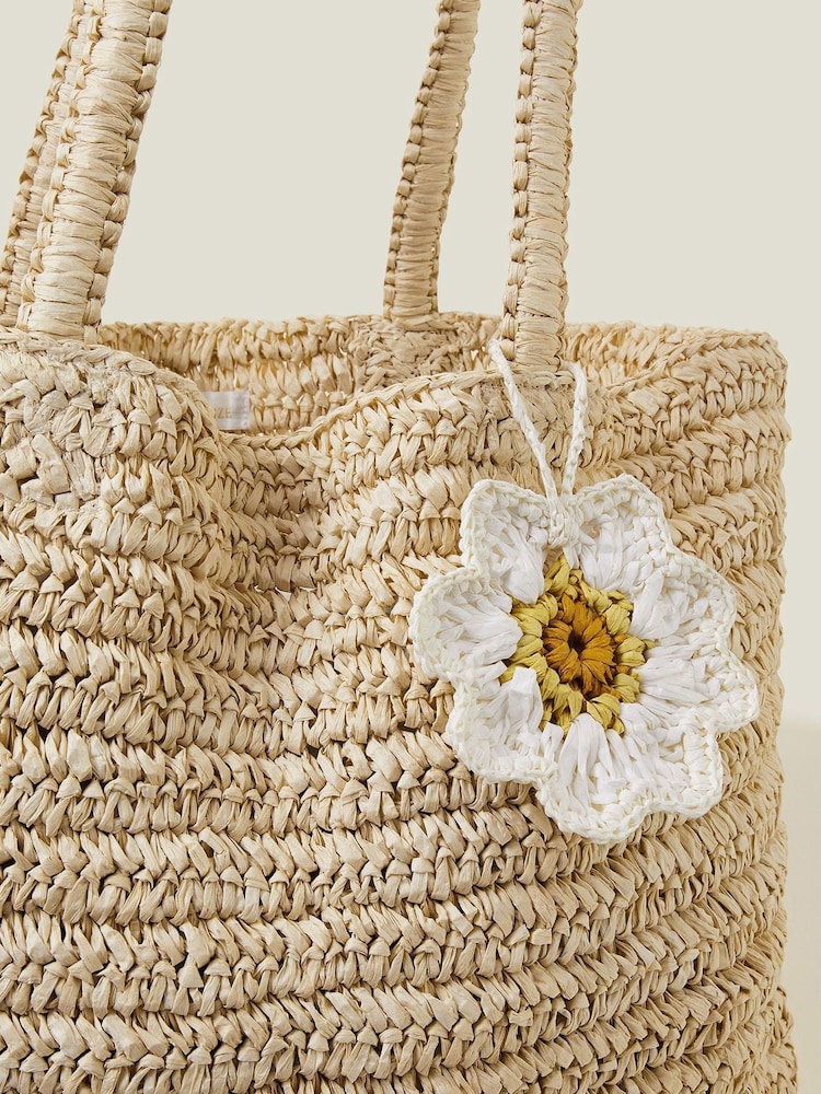Nakupovalna torba Accessorize Raffia Daisy - Slika 4 iz 4