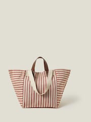 Bolso tote grande de lona a rayas 100% de algodón de Accessorize - Imagen 1 de 4