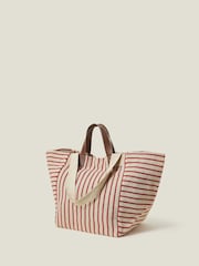 Bolso tote grande de lona a rayas 100% de algodón de Accessorize - Imagen 2 de 4