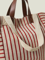 Bolso tote grande de lona a rayas 100% de algodón de Accessorize - Imagen 3 de 4
