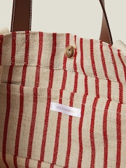 Bolso tote grande de lona a rayas 100% de algodón de Accessorize - Imagen 4 de 4