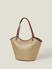 Nakupovalna torba Accessorize V kovinskih barvah Raffia - Slika 2 iz 5
