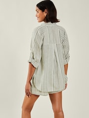 Accessorize Green Stripe Beach Shirt - Image 3 of 4