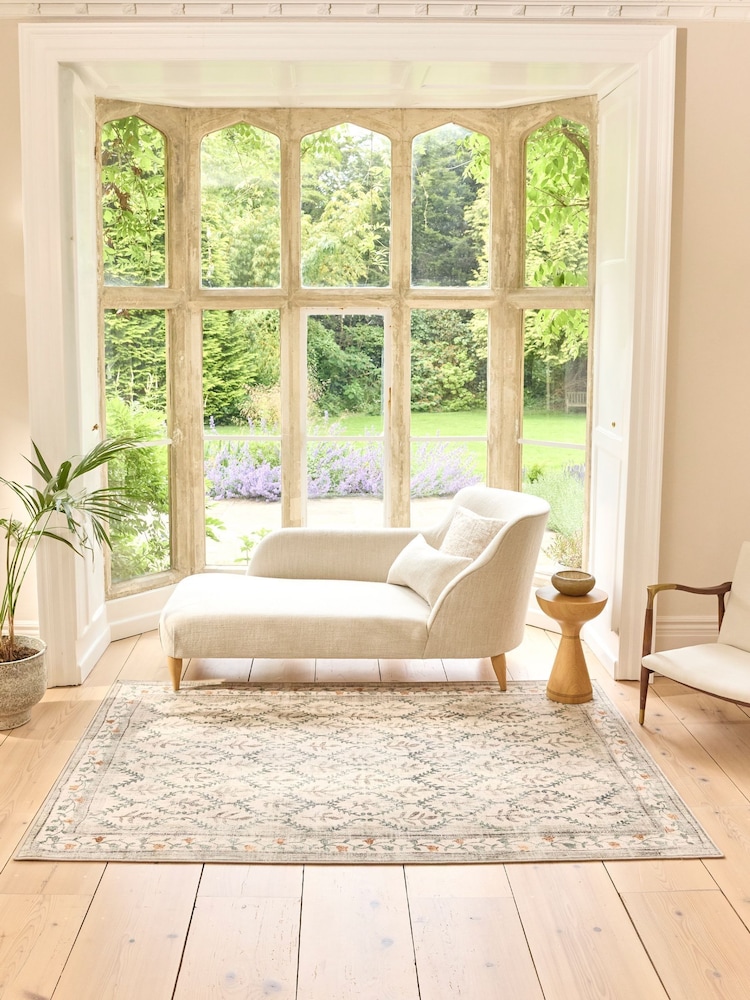 Hug Rug Natural and Green British Made Washable English Garden Rug - Image 1 of 5