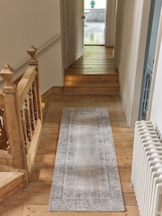 Hug Rug Natural and Grey British Made Washable Brocade Border Rug - Image 1 of 7