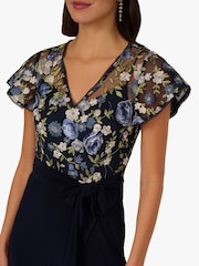 Adrianna Papell Blue Embroidered Combo Jumpsuit - Imagen 5 de 6