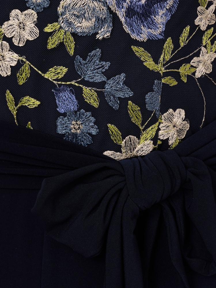 Adrianna Papell Blue Embroidered Combo Jumpsuit - Imagen 6 de 6