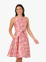 Adrianna Papell Pink Sleeveless Tie Front Dress - Image 1 of 6