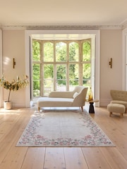 Hug Rug Cream and Floral British Made Washable Botantical Border Rug - Image 4 of 6