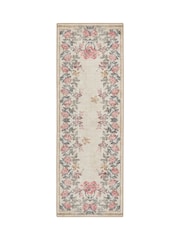 Hug Rug Cream and Floral British Made Washable Botantical Border Rug - Image 6 of 6