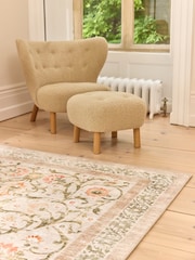 Hug Rug Beige and Green floral British Made Washable Country Paisley Rug - Image 2 of 4