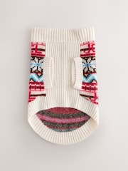 Red Blue Multi Fairisle Pattern Knitted Dog Jumper - Image 4 of 8