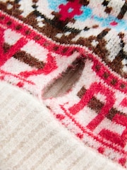 Red Blue Multi Fairisle Pattern Knitted Dog Jumper - Image 7 of 8