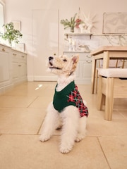 Green/Red Argyle Knitted Dog Jumper With Wool - Image 3 of 8