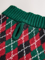 Green/Red Argyle Knitted Dog Jumper With Wool - Image 8 of 8