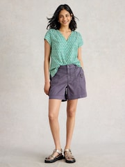 White Stuff Purple Mollie Combat Shorts - Image 1 of 6