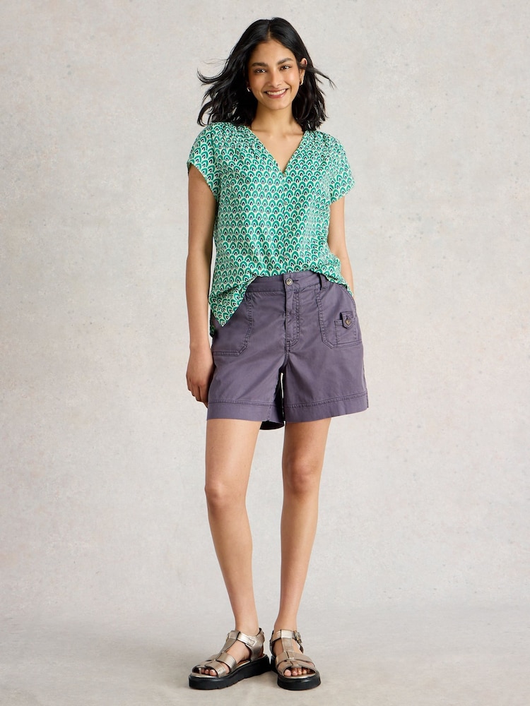 White Stuff Purple Mollie Combat Shorts - Image 1 of 6